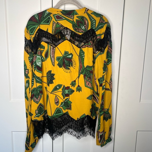 Just Cavalli Boho Paisley Lace Detailed Long Sleeve Blouse Women's Size 44 Large - Picture 8 of 8